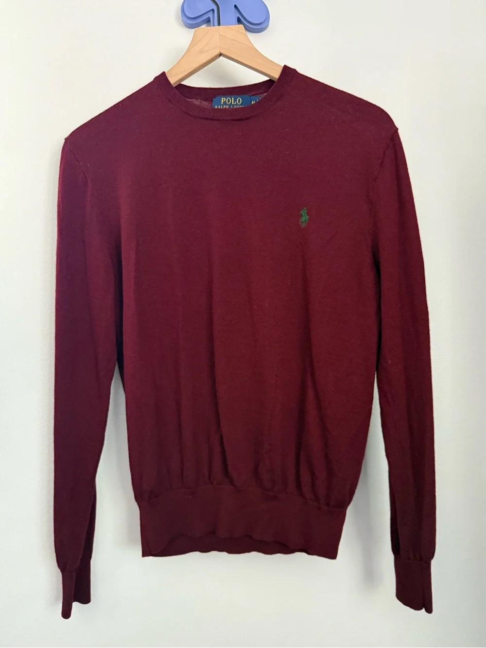 Polo Ralph Lauren Women’s Medium Sweater Merino Wool Slim Fit Burgundy Maroon